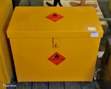 Metal chemical storage box - L640 x D360 x H520mm - yellow