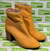 New Look yellow heeled ankle boots - size 7