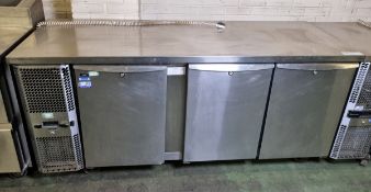 Precision MCU 311 SS stainless steel 3 door counter fridge - 1820mm W