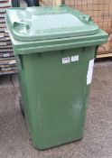 Kilko green plastic wheelie bin - dimensions 85 x 60 x 110cm