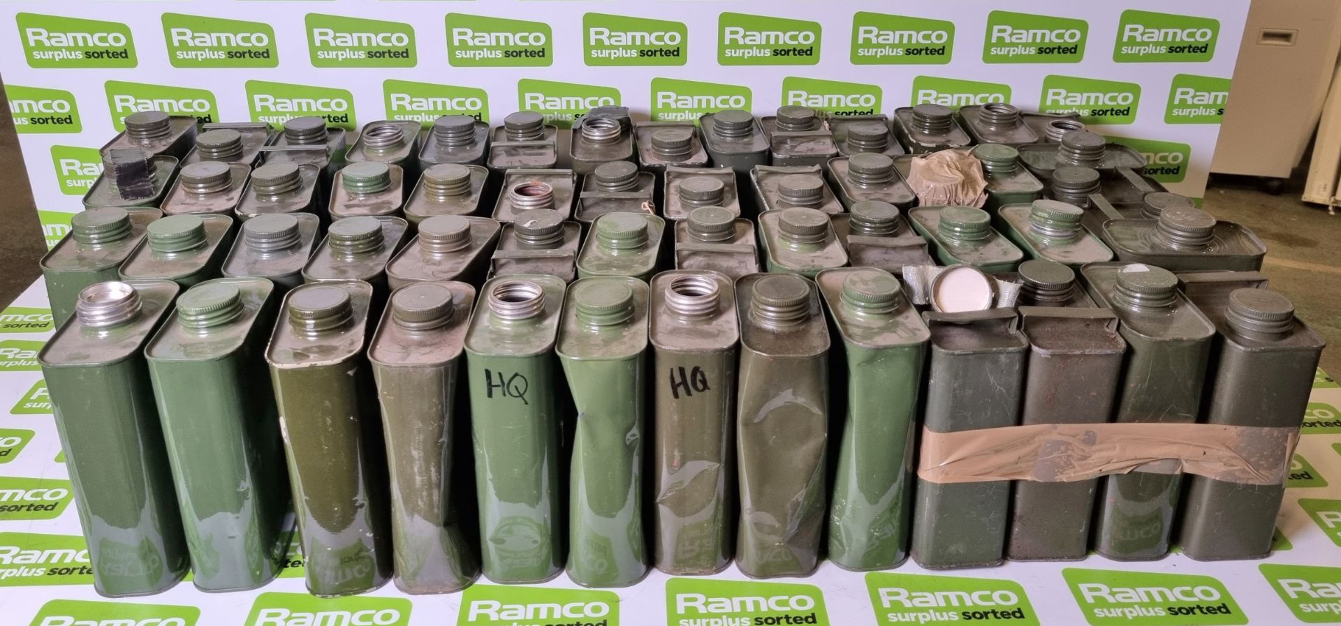 55x 1 litre screw cap containers in olive drab