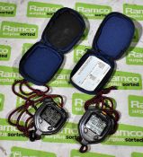 2x Seiko 5 bar digital stopwatches with case