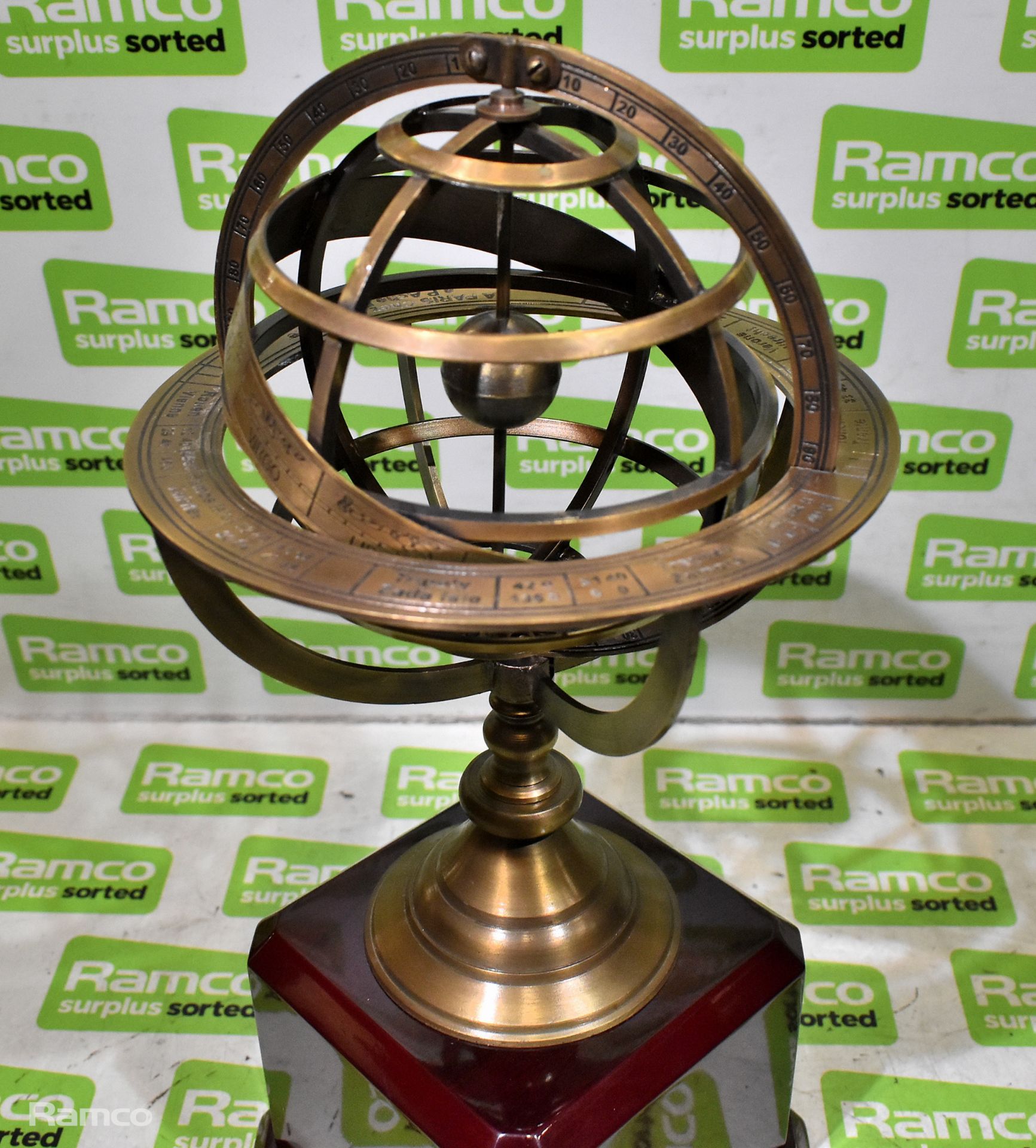 Brass coloured Armillary sphere trophy - Image 4 of 4