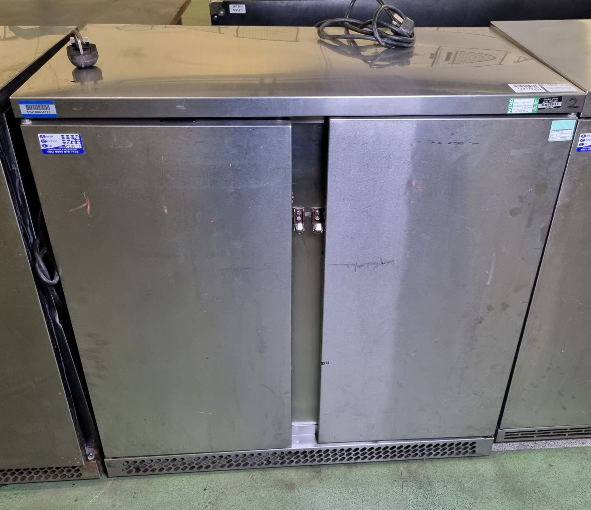 Precision BBS900 stainless steel double door fridge - 900mm W