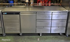 Foster Eco Pro G2 1 door, 6 drawer bench fridge, 240V - L 187 x W 70 x H 56cm