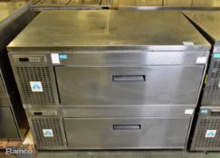 Adande stainless steel double drawer counter fridge - 240V - L110 x W70 x H92cm