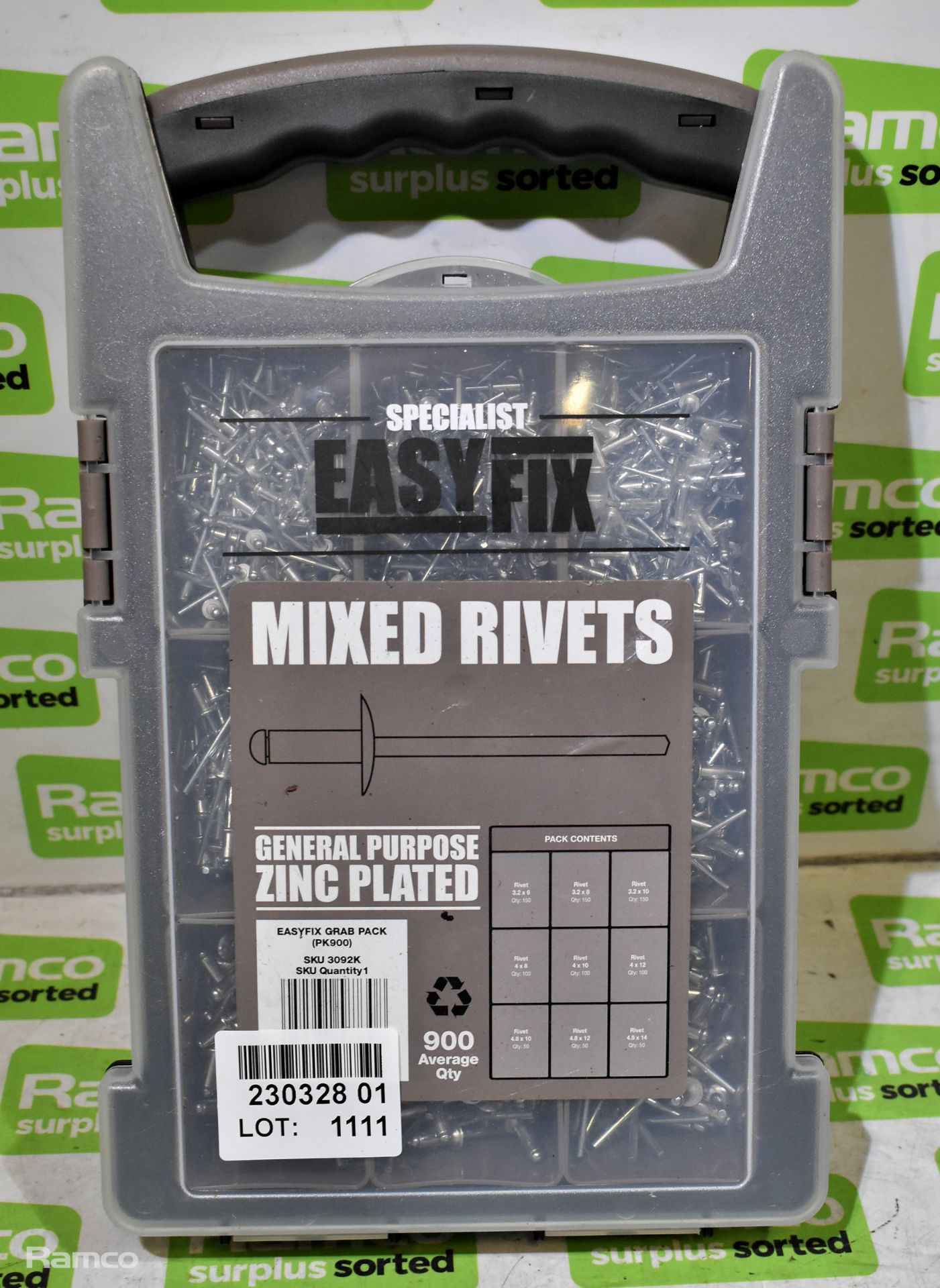 Pop rivet gun and box of Easy Fix, zinc plated, general purpose rivets - Image 2 of 4