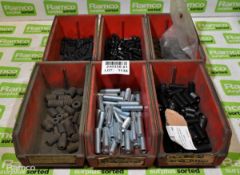 6x Linbins of allen key grub screws - various sizes and thickness