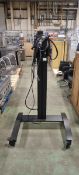 Portable TV trolley stand with various power/connector cables with Logitech Carl Zeiss Tessar 1080p