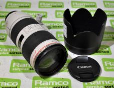 Canon Zoom EF 70-200mm 1:2.8 L IS II USM ultrasonic camera lens with Canon ET-87 lens hood