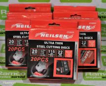 5x packs of Neilson steel ultra cutting discs (100pieces)