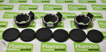3x Canon mount adapters EF-EOS M