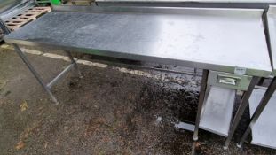 Stainless steel preparation table with drawer - 209 x 67 x 98cm