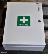 First Aid box, lockable (keys taped inside) and wall-mountable - 35 x 15 x 45cm