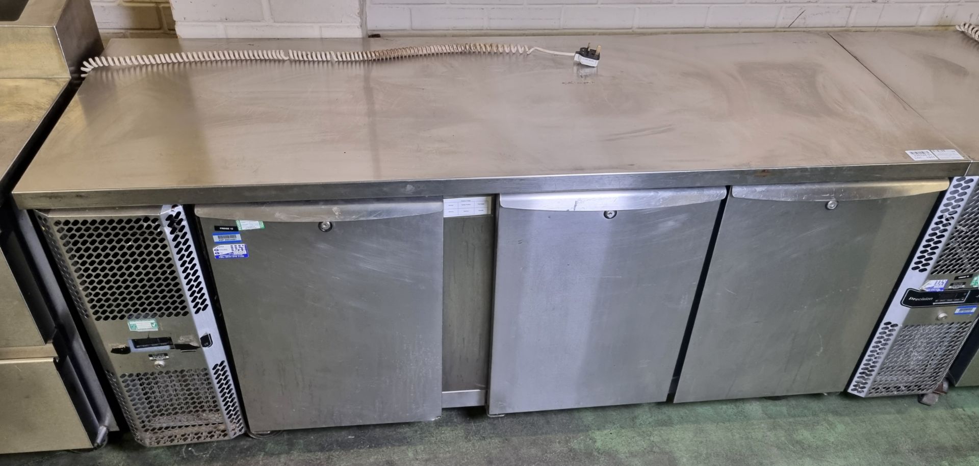 Precision MCU 311 SS stainless steel 3 door counter fridge - 1820mm W - Image 2 of 5