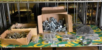 Workshop equipment and hardware which includes: bolts (3 sizes), crimp tool die sets, studs