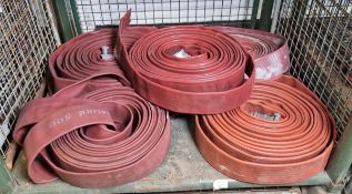 5x Layflat fire hoses - 70mm diameter, approx 20m length