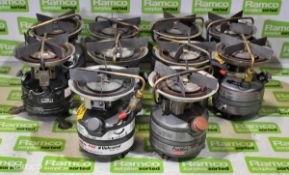 10x Coleman mini dual fuel stoves - see pictures for models & types