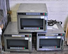 3x Sharp R-1900M commercial microwave ovens