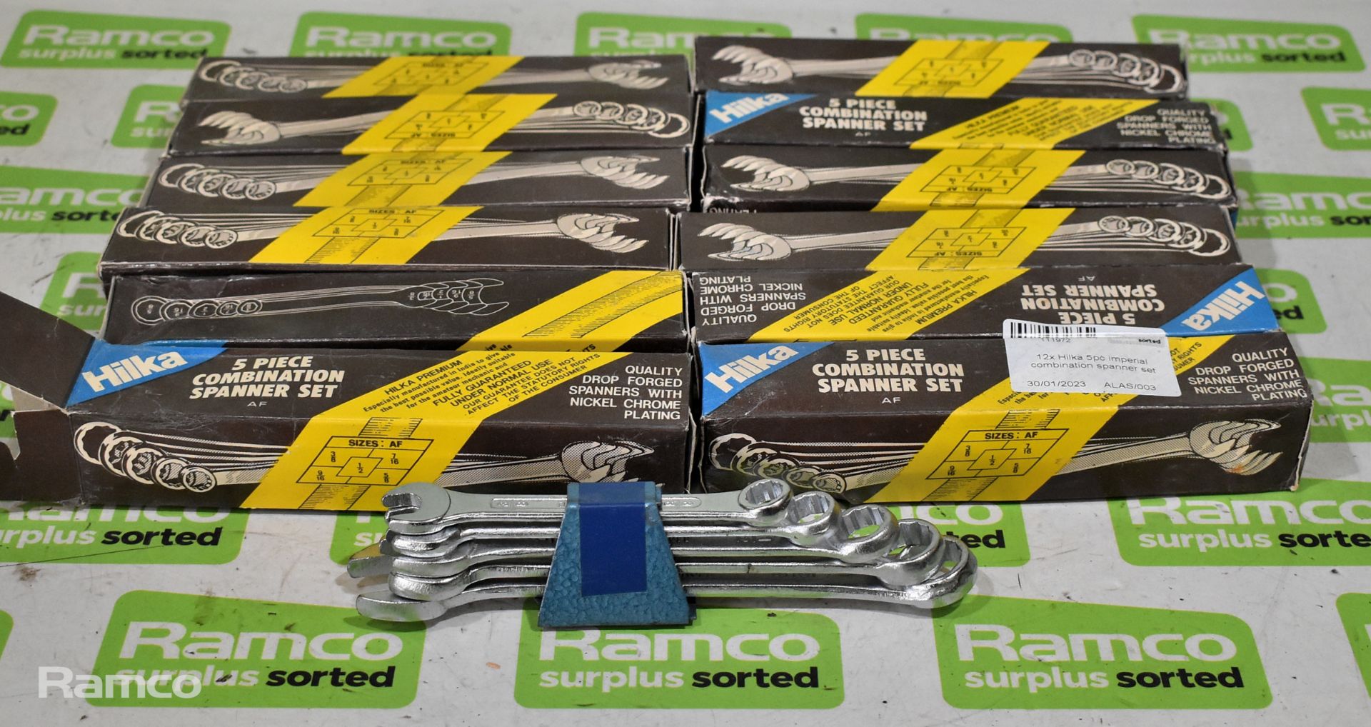 12x Hilka 5pc imperial combination spanner set