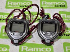 2x Seiko 5 bar digital stopwatches