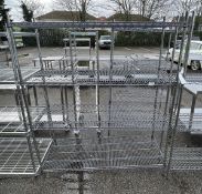 Stainless steel 4 shelf racking - 151 x 51 x 182cm