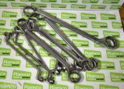 Ring Spanners - various sizes - 10 in total