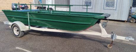 17x6ft Landing craft Aluminium boat - 2x Outboards engines - Double bottom