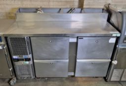 Precision MCU 211 SPG stainless steel 4 drawer counter fridge - 1350mm W