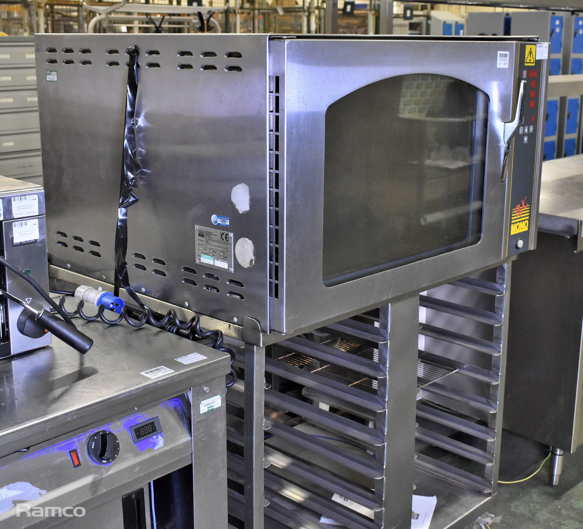 Mono BX equipment FG 15B Oven with stand, 415V 50Hz - Serial No 010460360 - L100 x W87 x H150cm - Image 6 of 7