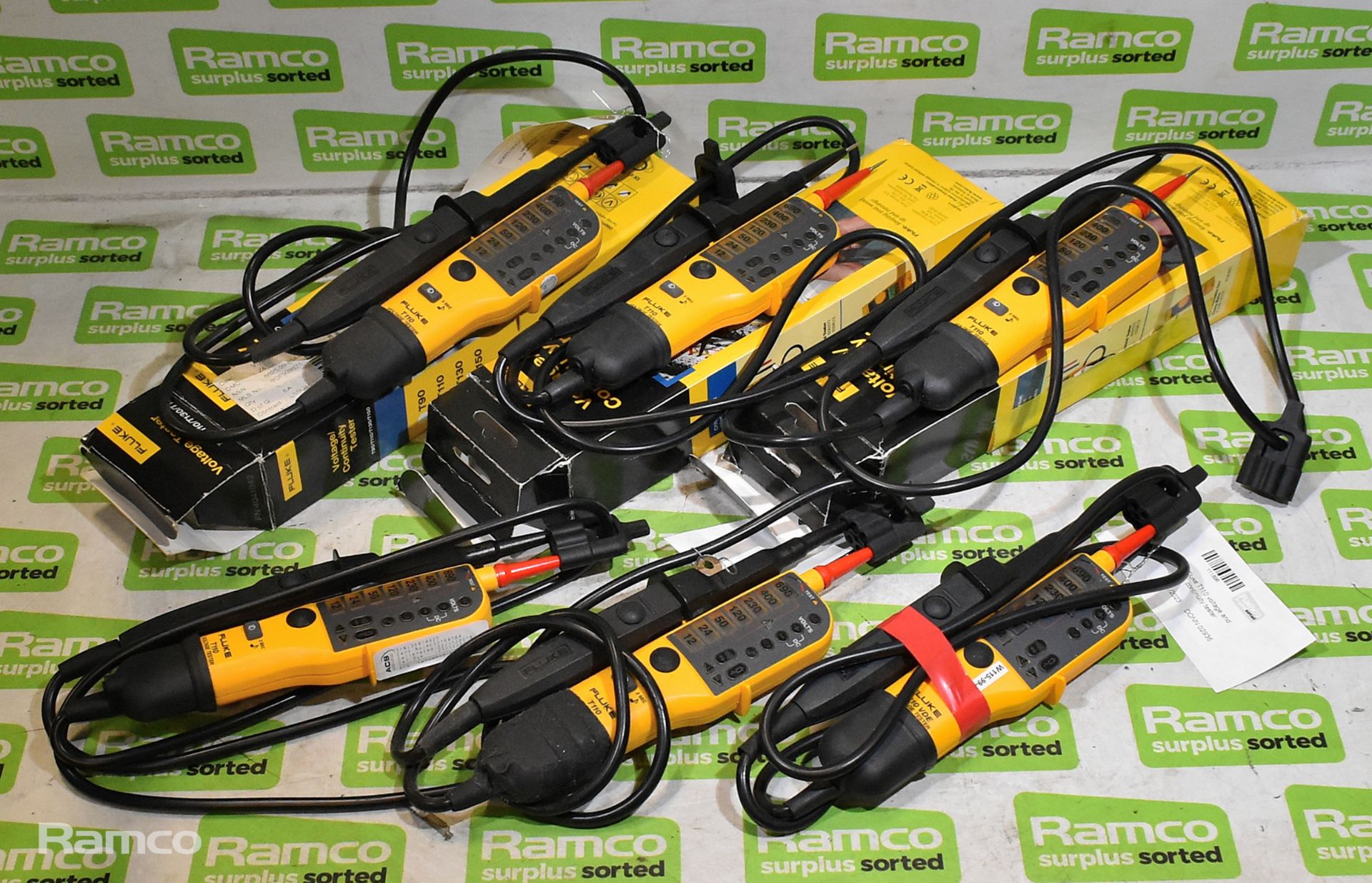 6x Fluke T110 voltage and continuity testers