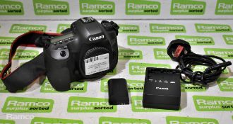 Canon EOS-5Ds digital camera body with LC-E6E charger, 2x LP-E6N batteries