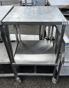Stainless steel 2 tier trolley - dimensions: 70 x70 x 115cm