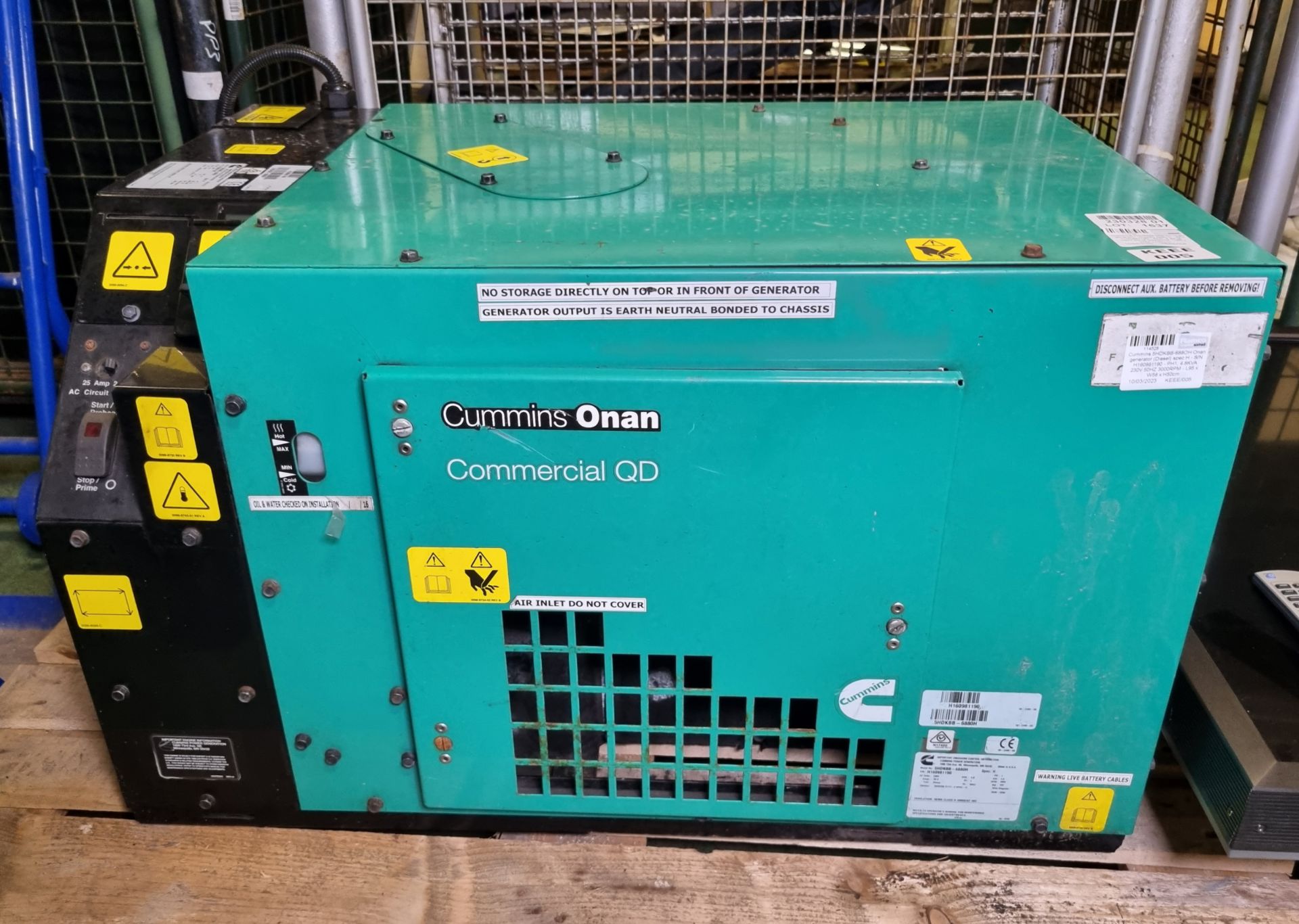 Cummins 5HDKBB-688OH Onan generator (Diesel) spec H - S/N H160981190 - PH1, 4.8KVA 230V 50HZ 3000RPM - Image 5 of 13