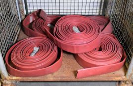 5x Layflat fire hoses - 70mm diameter - approx 20m length