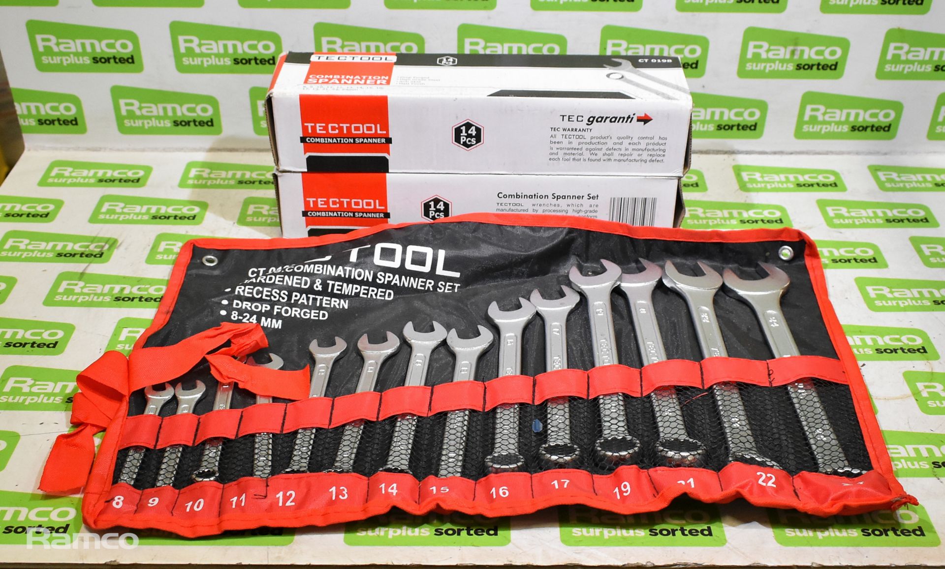 3x TECTOOL 8-24mm combination spanner sets - 14pcs per set