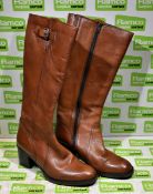 Clarks Mascarpone Ela tan leather knee high boots - boxed - size 7D