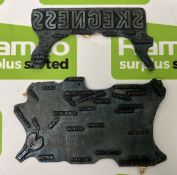 Printing plate with regional map place names and headed 'Skegness' - in 2 pieces for image measuring