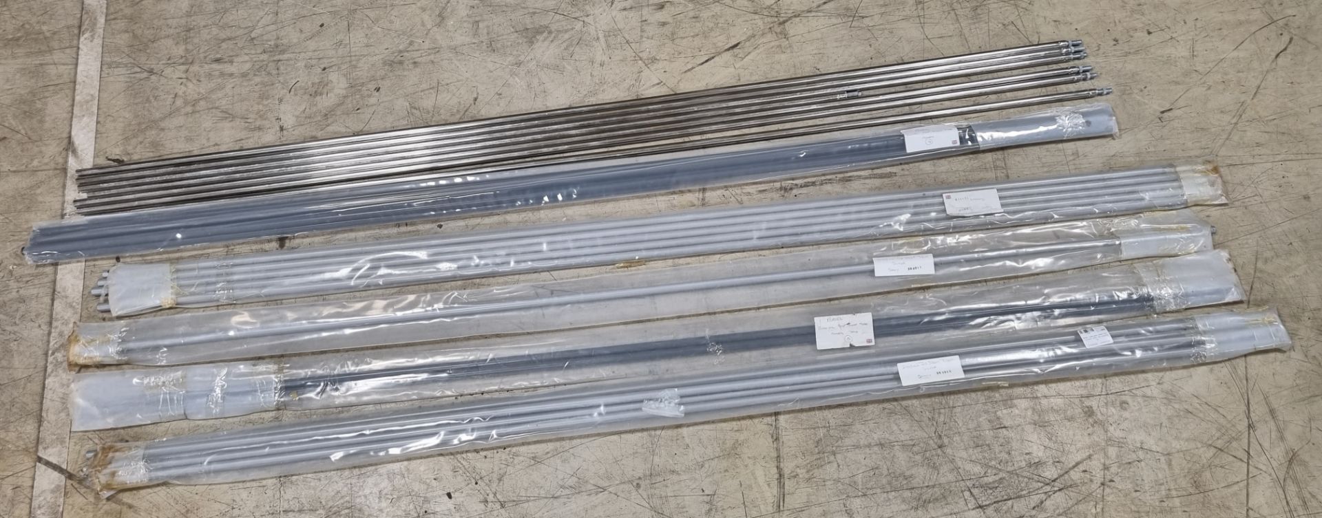 Silver & dark grey metal tubes - L 210 x W 1.5cm - 25 units this lot