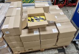 50x boxes of Black and yellow hazard tape - box of 12