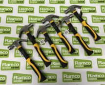 6x RAM Fibreglass handle 16oz claw hammers