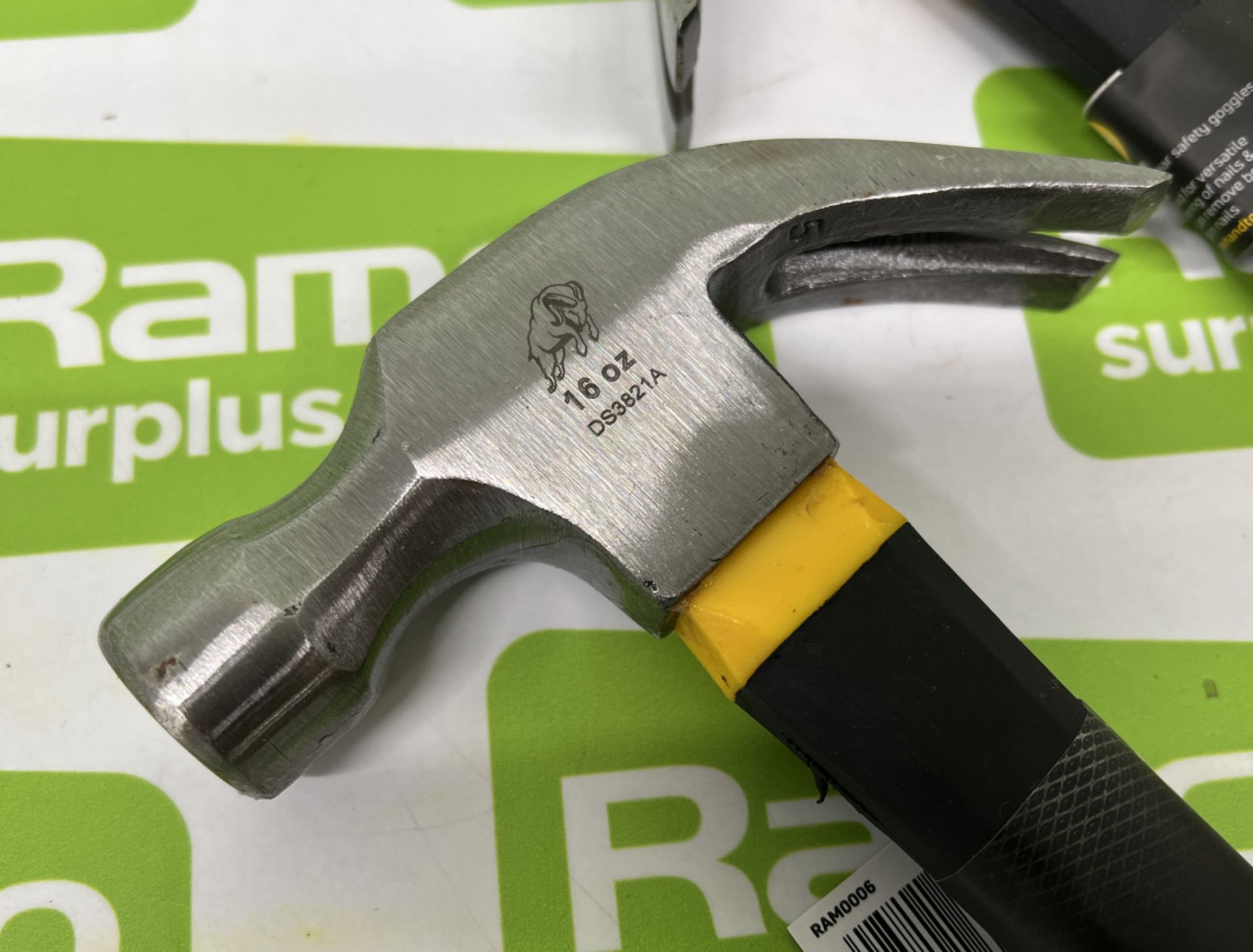 6x RAM Fibreglass handle 16oz claw hammers - Image 2 of 3