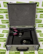 4x Beyerdynamic SHM 803 lectern microphones with 2 x base plates in flight case - 42 x 37 x 14cm