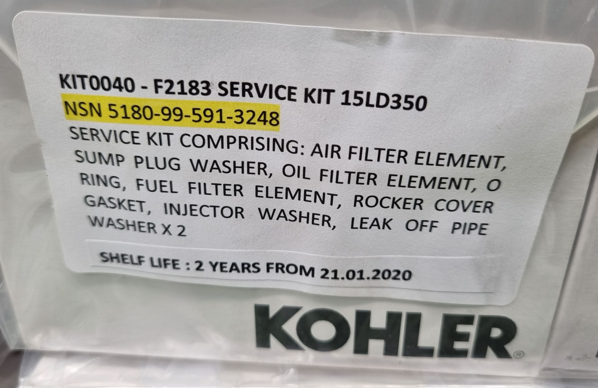 25x Kohler service kits - air filter element, sump plug washer, oil filter element, O ring - Image 2 of 6
