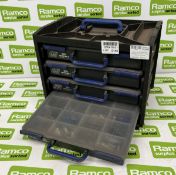 Raaco Handy Box service case with nuts, bolts & audio wiring connections