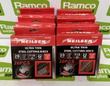 Neilsen CT2931 ultra thin steel cutting discs 115mm with 22mm core - 20 per box - 6 boxes