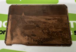 Printing plate with image of Skegness Clock Tower and seafront - 14 x 11 x 0.5cm