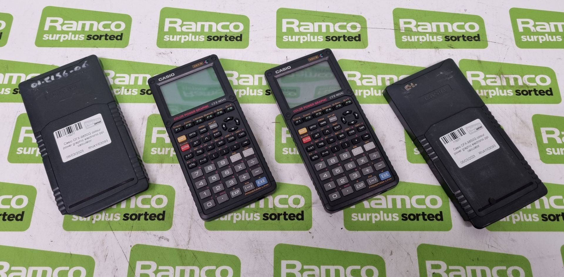 2x Casio CFX-9850G colour power graphic electronic PPI calculators