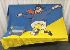 3x Skegness flags with an image of the Jolly Fisherman - 1 at 240 x 180cm and 2 at 200 x 160cm