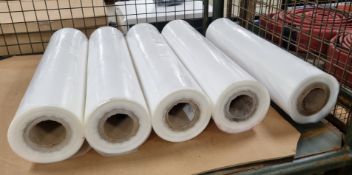 5x rolls of Clear polythene sleeve roll - 66cm wide